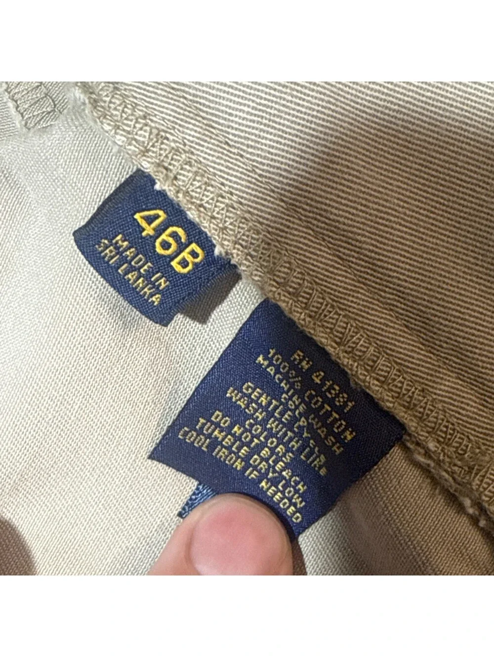Polo Ralph Lauren Shorts Chino Men's Size 46B Classic Fit Khaki Tan Flat Front